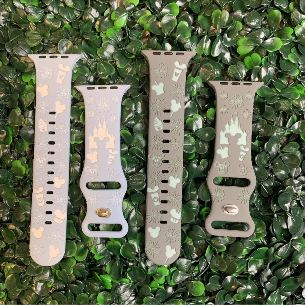 Disney Parks Themed Silicone Watch Bands for Apple Smart Watch 42/44/45/49mm